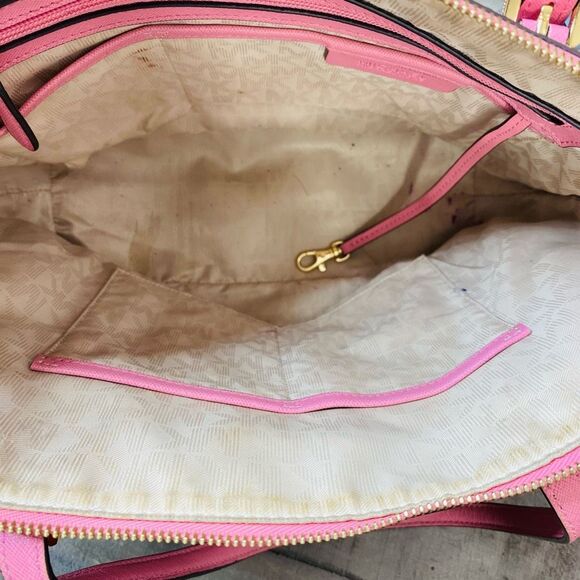 Michael Kors Charlotte Large Top Zip Tote Tea Rose - Picture 12 of 13
